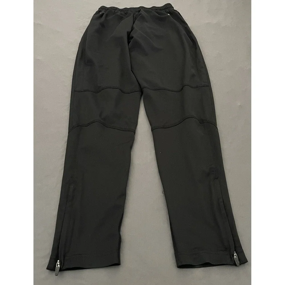 Dri Fit Nike Athletic Pants Mens Size Medium Black Green Ankles Zip Drawstring